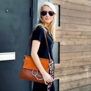 Chloé Faye Shoulder Bag Medium Brown Leather/Suede